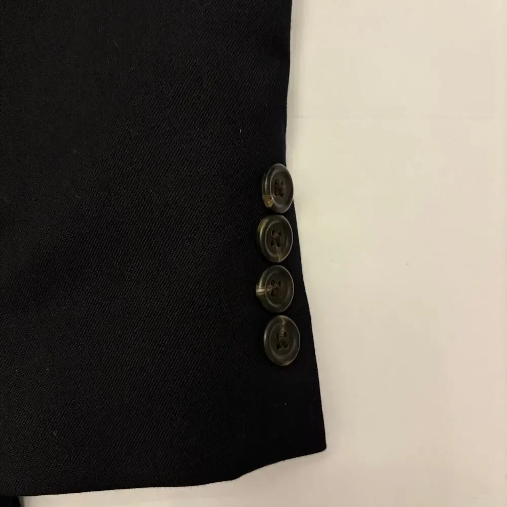 Lauren Ralph Lauren Mens 40R Black Blazer Sport Coat 2 Button Paisley Trim